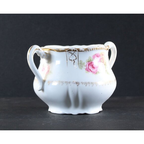 Three Crown China Sugar Bowl No Lid Rose Pattern Made in Germany 1950s - Picture 7 of 11